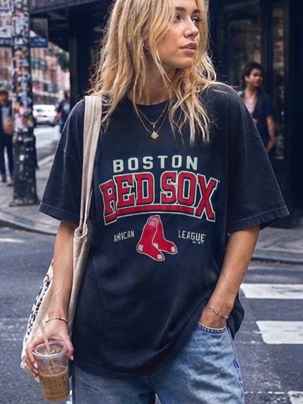BOSTON Red Sox Classic Majestic T-shirt, American League, 100% Cotton, Navy Blue